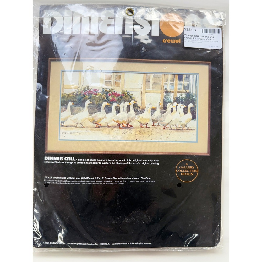 Vintage Dimensions crewel embroidery kit Dinner Call Geese